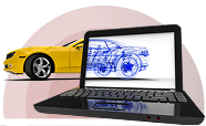 Laptop and a car